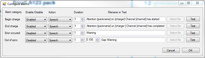 alarm setup